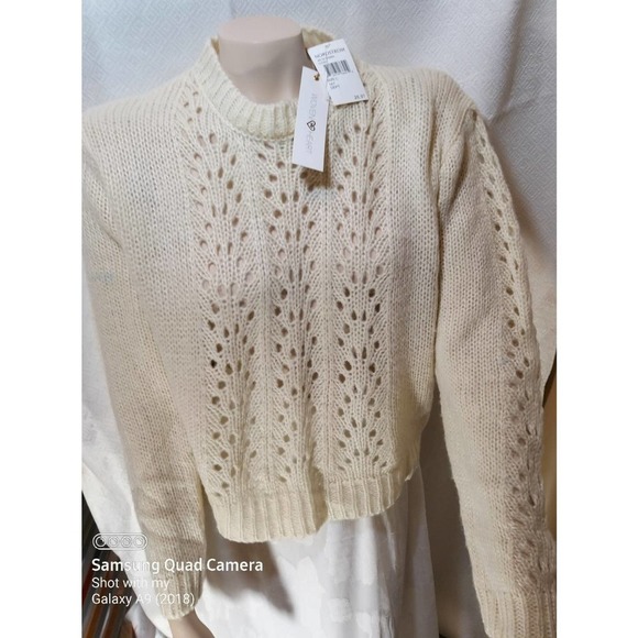 Nordstrom Sweaters - NWT Nordstrom Woven Heart Sweater White L